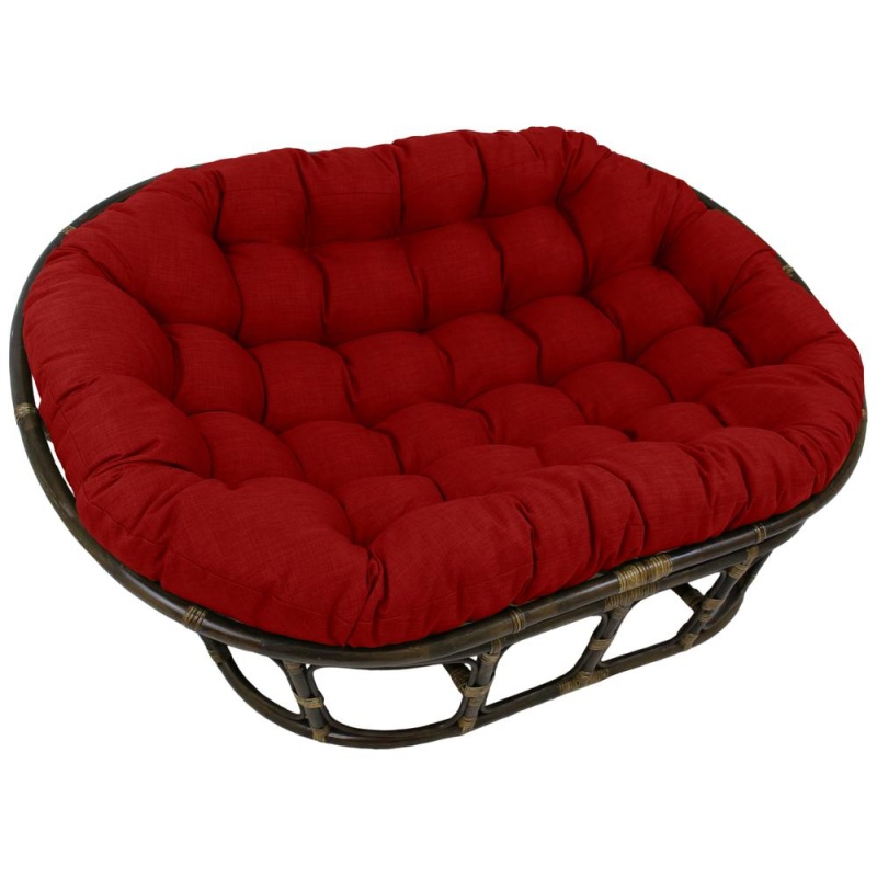 Rattan Double Papasan Chair With Outdoor Cushion