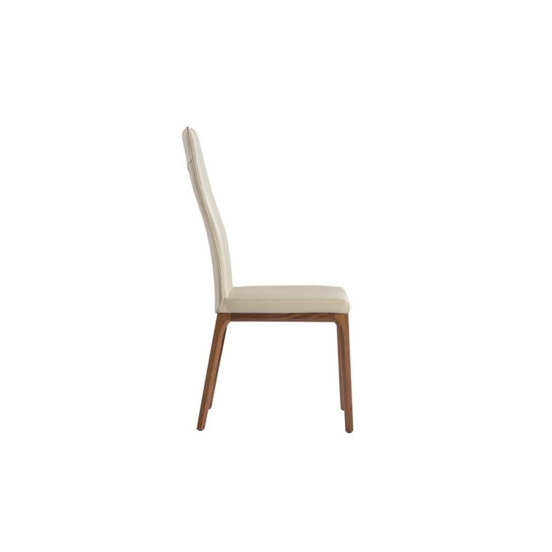 Ricky Dining Chair With Walnut Veneer Base And Taupe Seat (Set Of 2)