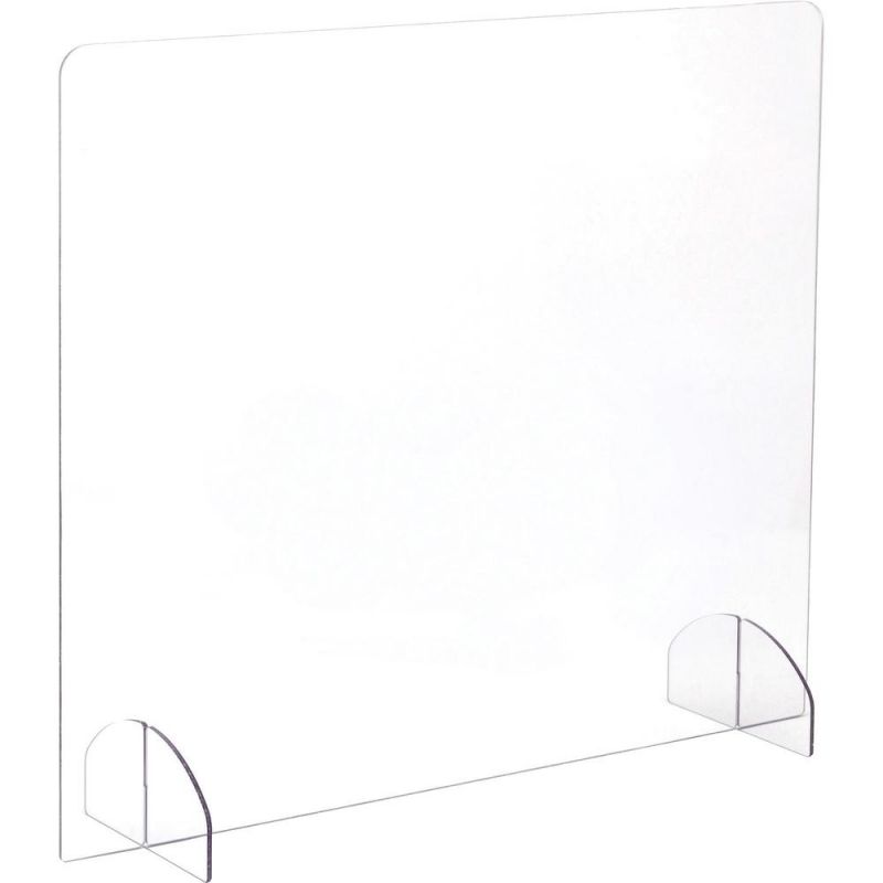 Safco Portable Freestanding Acrylic Sneeze Guard - 29.5" Width X 8" Depth X 23.5" Height - 1 Each - Clear, Transparent - Acrylic