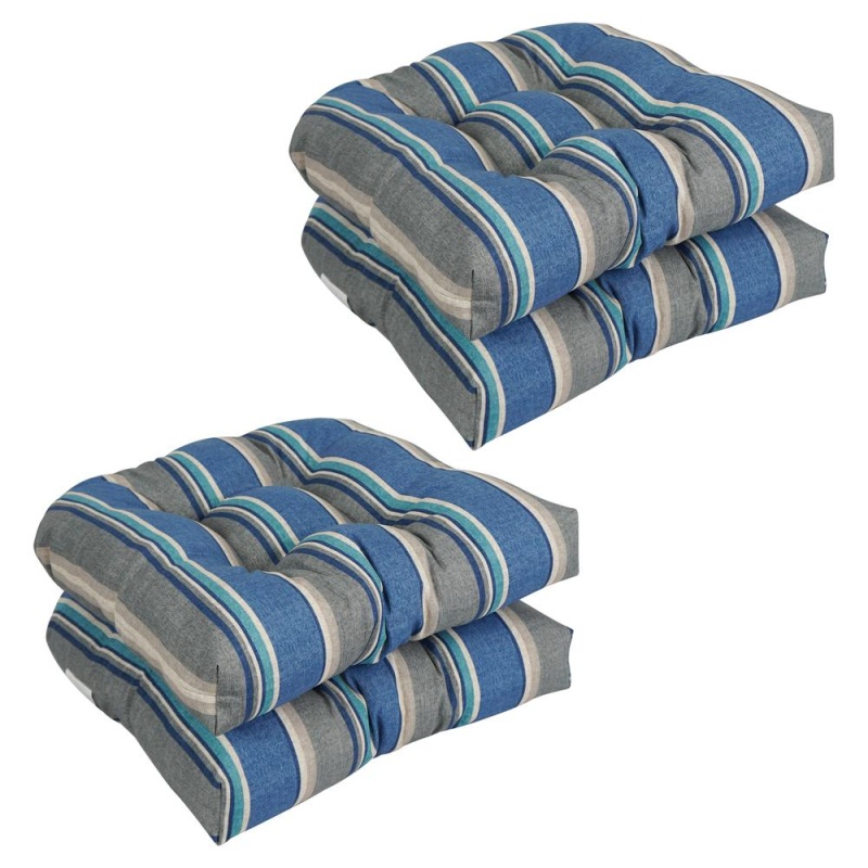 19-Inch U-Shaped Tufted Dining Chair Cushions (Set of 4)