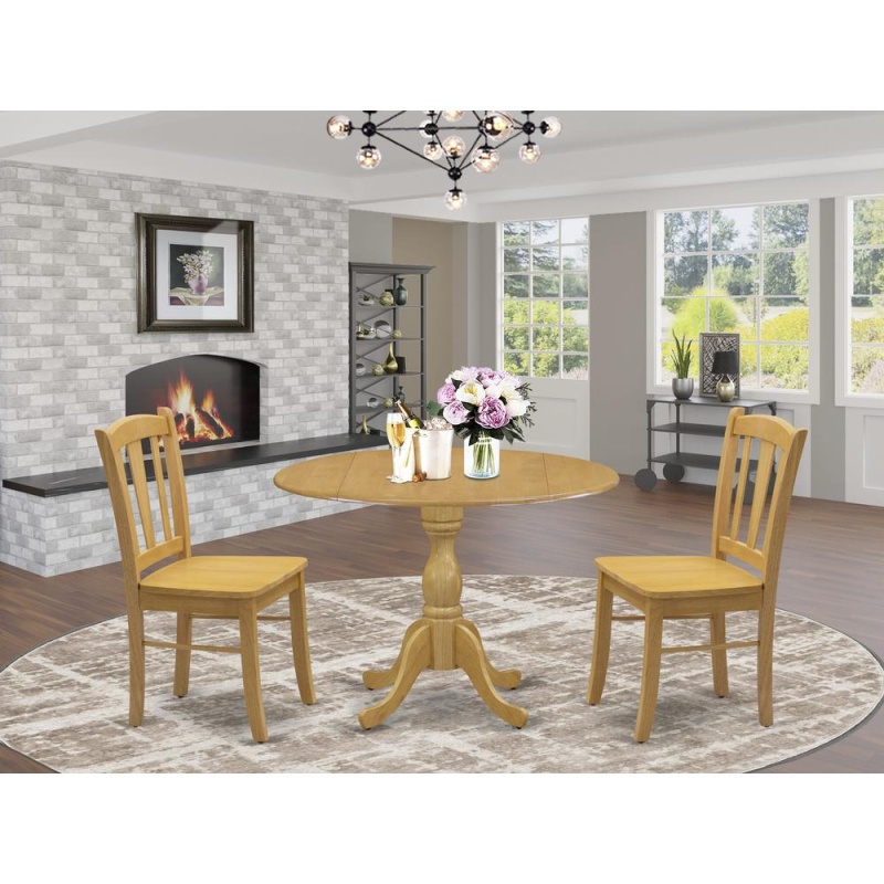3-Piece Dining Room Set with Oak Finish