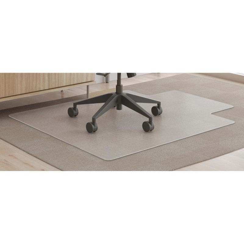 Deflecto Supermat+ Chairmat - Medium Pile Carpet, Home Office, Commercial - 48" Length X 36" Width X 0.50" Thickness - Rectangular - Polyvinyl Chloride (Pvc) - Clear - 1 / Carton