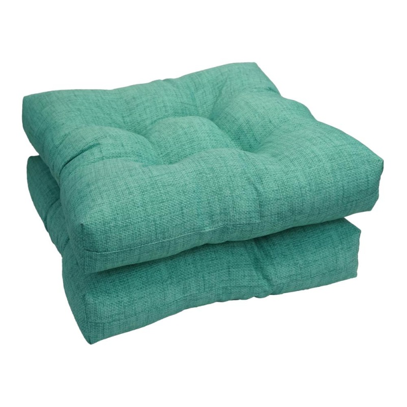 19-Inch Squared Patterned Spun Polyester Tufted Dining Chair Cushions (Set Of 2) 94005-2Ch-Jo16-16
