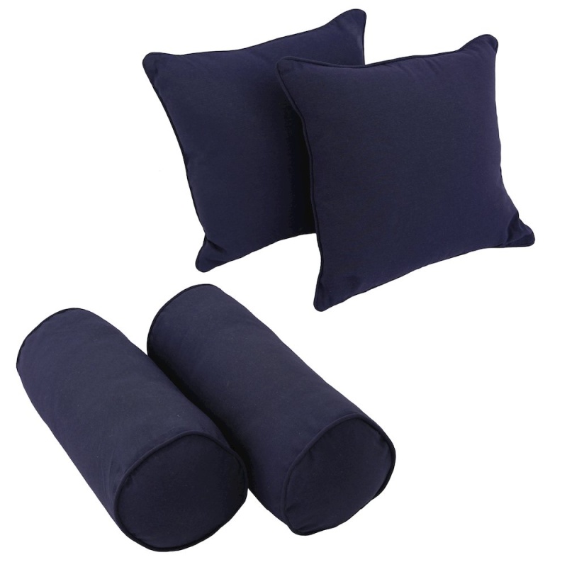 Double-Corded Solid Twill Throw Pillows With Inserts (Set Of 4)