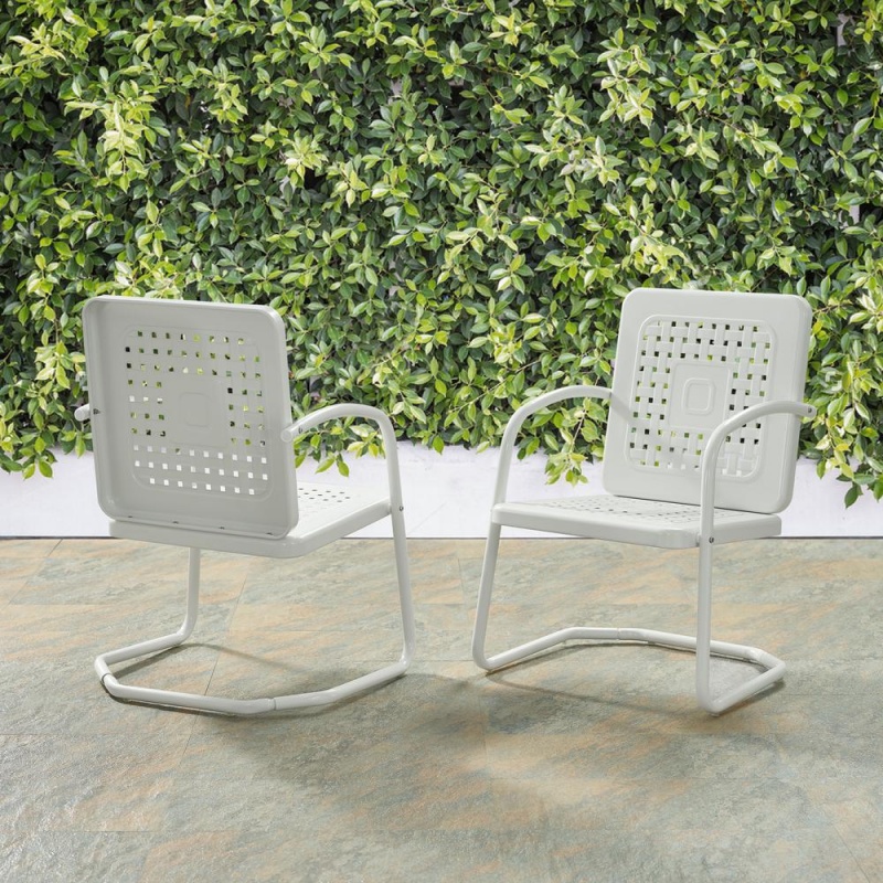 Bates 2Pc Outdoor Chair Set White - 2 Chairs