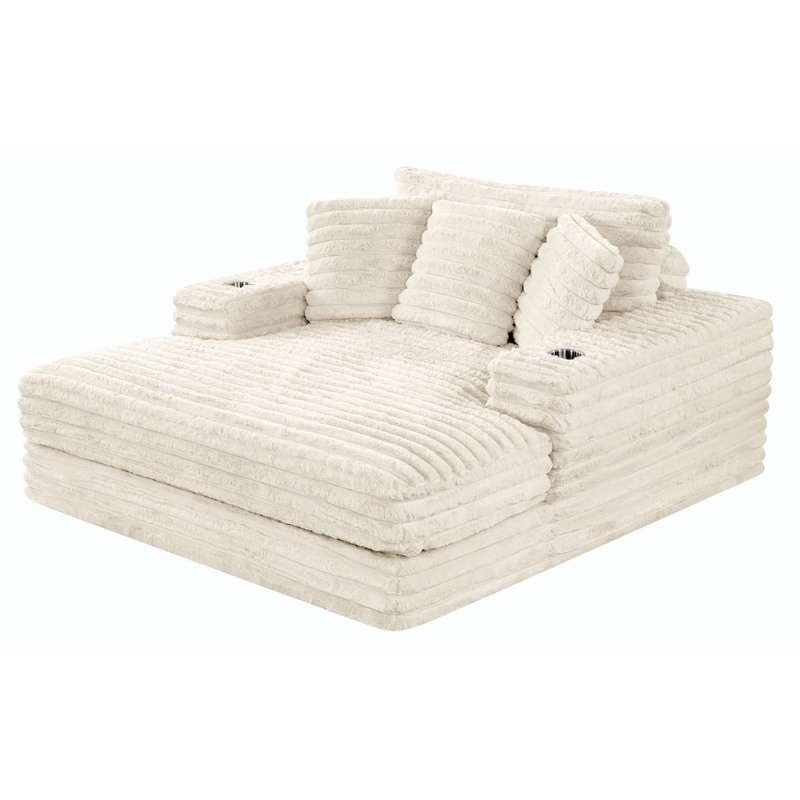 Best Quality New Big Chaise Beige With Pillows