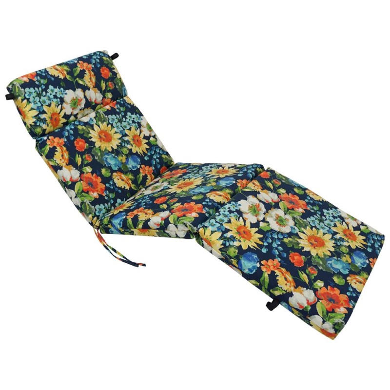 72-Inch By 24-Inch Patterned Polyester Outdoor Chaise Lounge Cushion