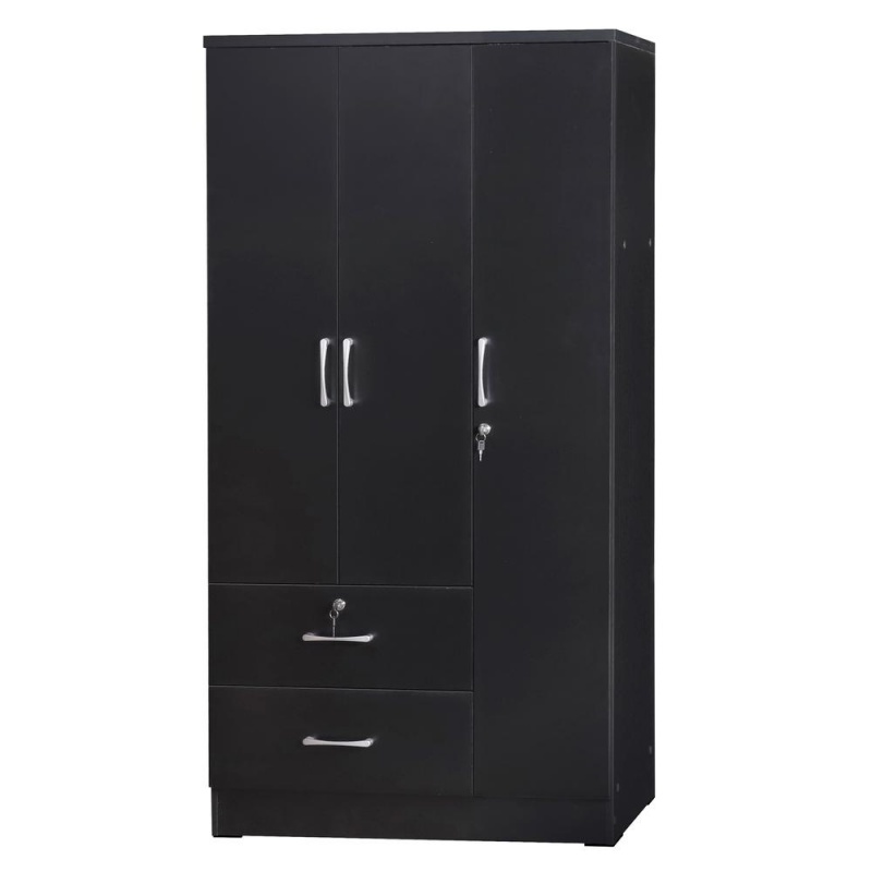 Better Home Products Symphony Wardrobe Armoire Closet With Two Drawers In Black