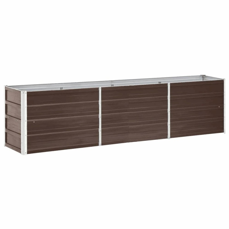 Large Brown Galvanized Steel Raised Garden Bed