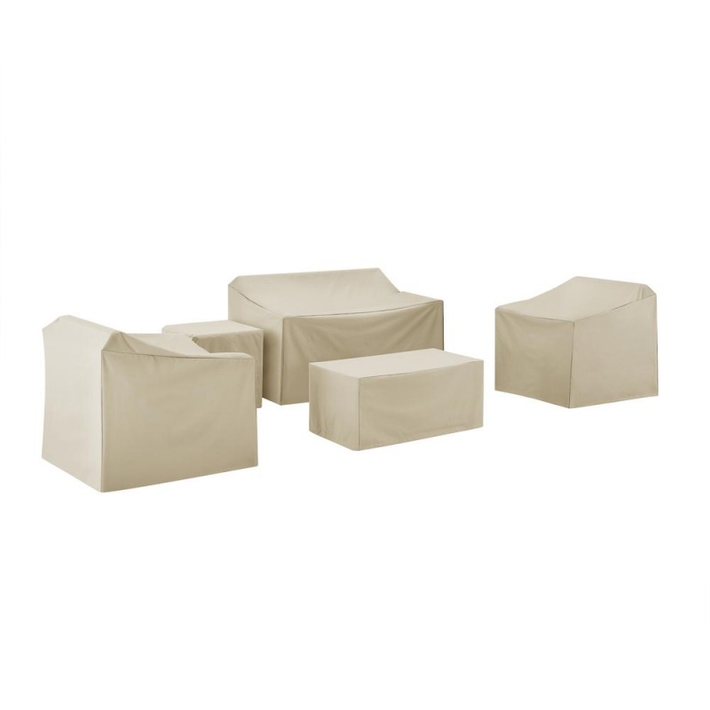 5Pc Outdoor Furniture Cover Set for Loveseat, Chairs and Table