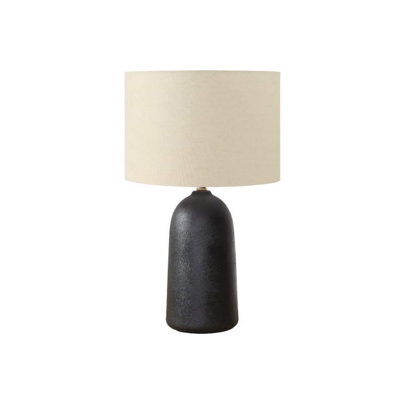 27"H Black Ceramic Table Lamp with Beige Shade