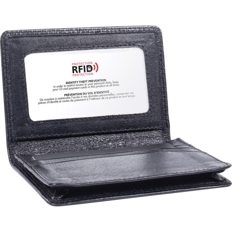 Swiss Mobility Carrying Case Business Card, License - Black - Leather - 0.8" Height X 3" Width X 4" Depth - 1 Pack