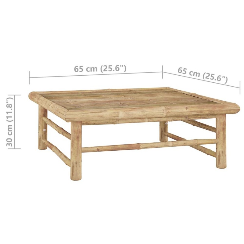 Vidaxl Garden Table 25.6"X25.6"X11.8" Bamboo 3149