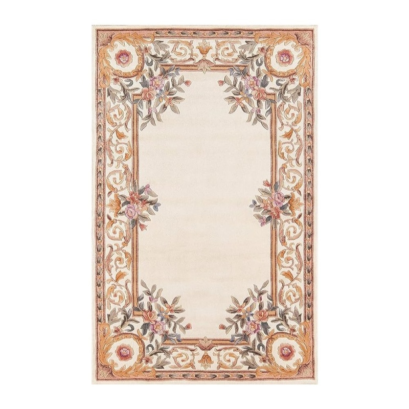 Transitional Rectangle Area Rug, Ivory, 3'6" X 5'6"