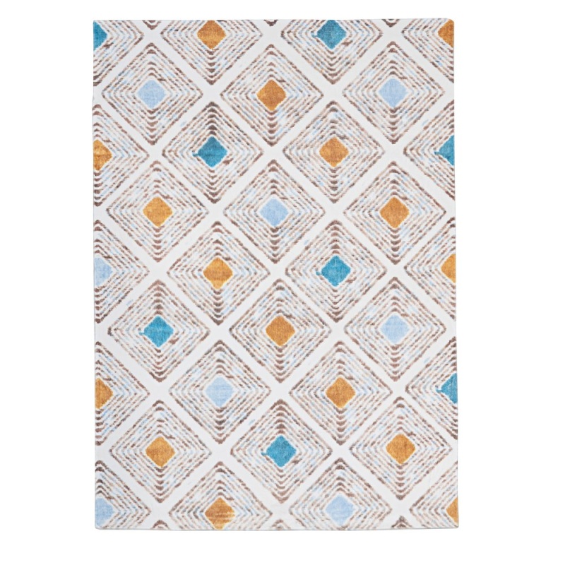 Motif Printed Faux Rabbit Blinx Ivory Tan 5X7 Rug