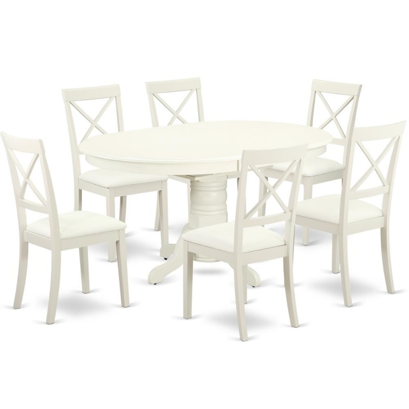 Dining Room Set Linen White, Avbo7-Lwh-Lc