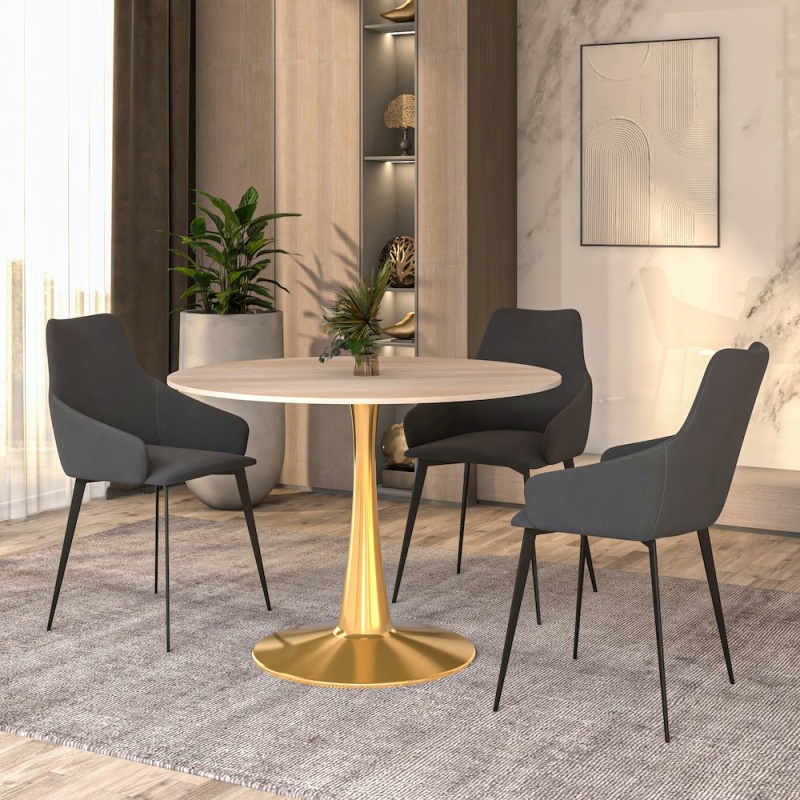 Bristol 40" Round Dining Table with Gold Base