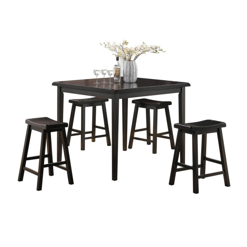 Gaucho 5Pc Pack Counter Height Set, Black