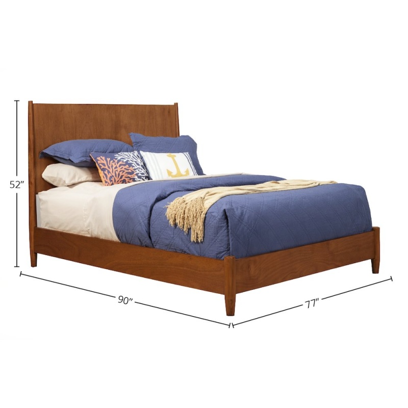 Flynn Mid Century Modern California King Panel Bed, Acorn