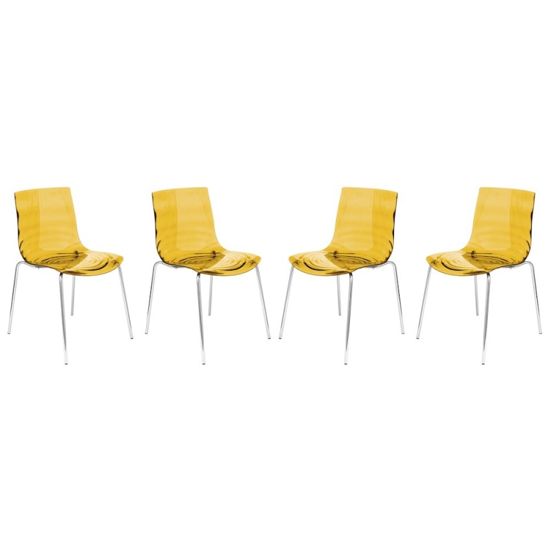Astor Water Ripple Design Dining Chair Set Of 4