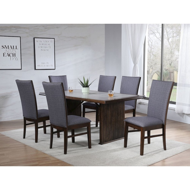 Sherwood 5-Piece Rectangular Dining Set Brown