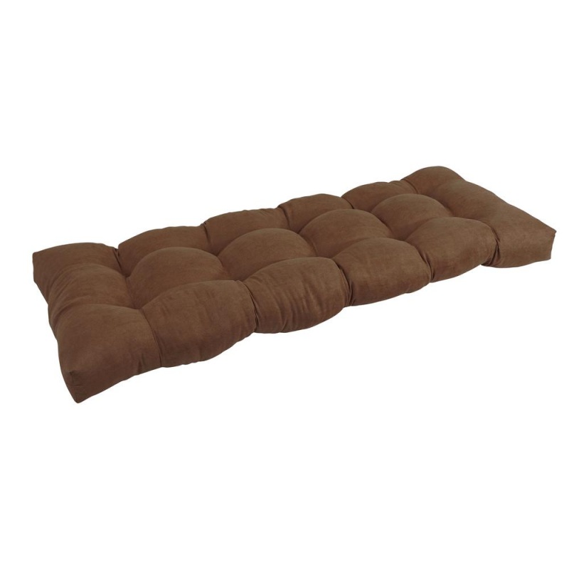 51-Inch By 19-Inch Tufted Solid Microsuede Bench Cushion