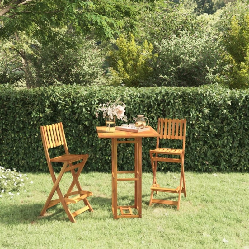 Natural Solid Acacia Wood Tall Bistro Table