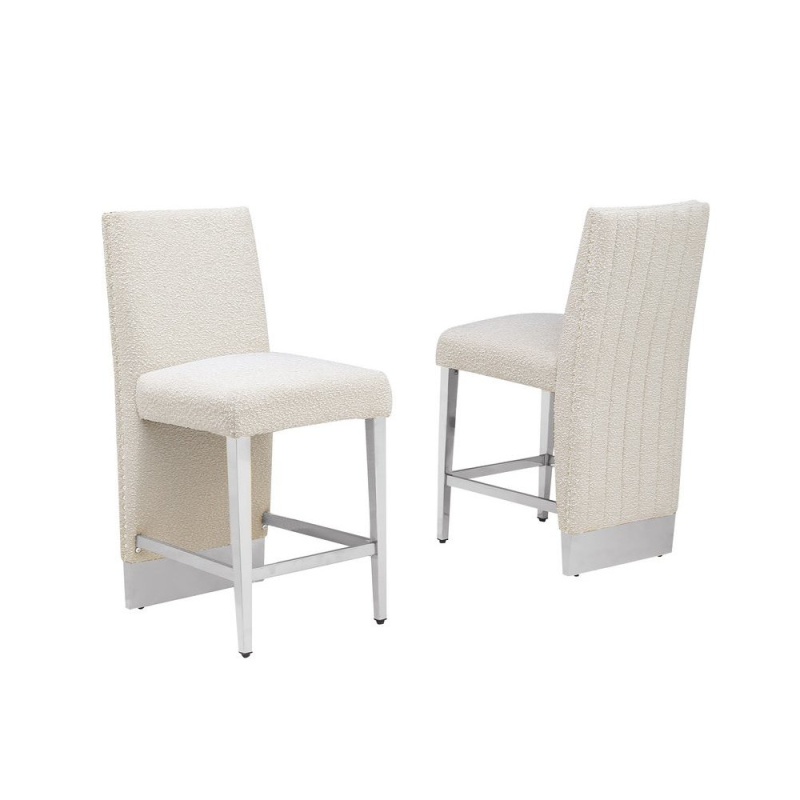 Luxe Cream Boucle Barstools - Set Of 2