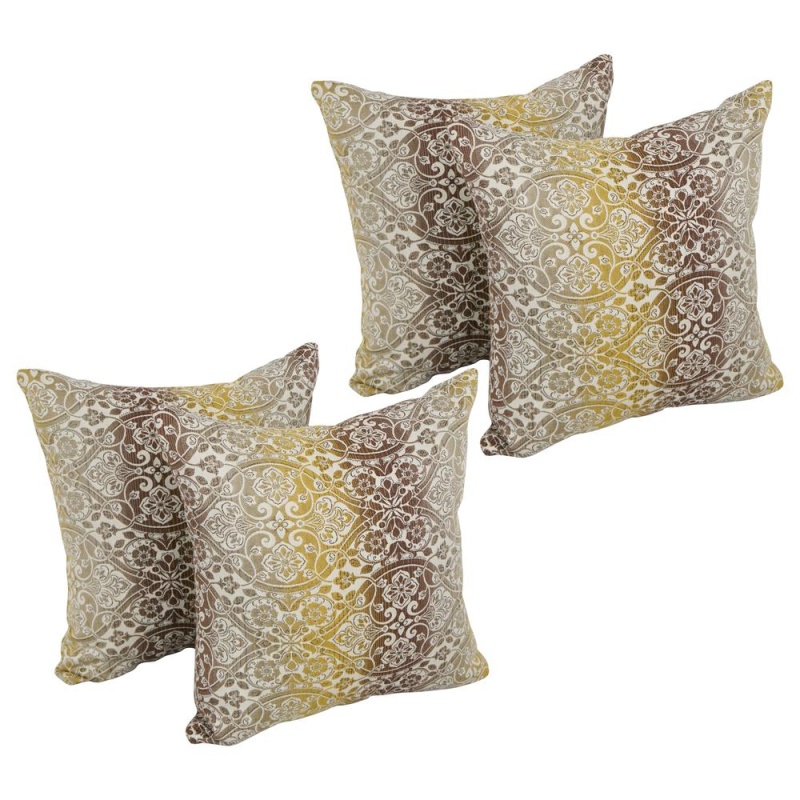 17-Inch Square Premium Polyester Outdoor Throw Pillows (Set of 4)