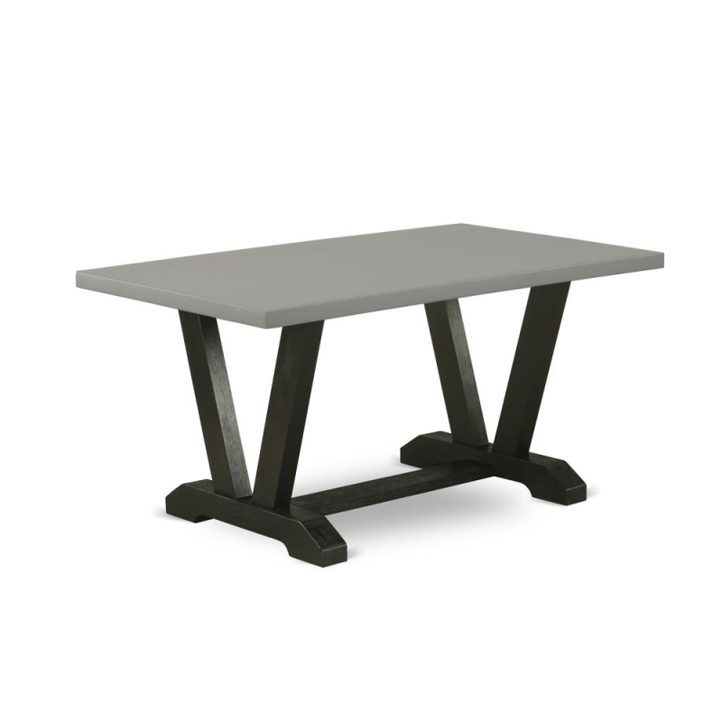 Ast West Furniture V-Style Modern Kitchen Rectangle Dining Table Top With Stylish Legs, 36X60 Inch, Vt696