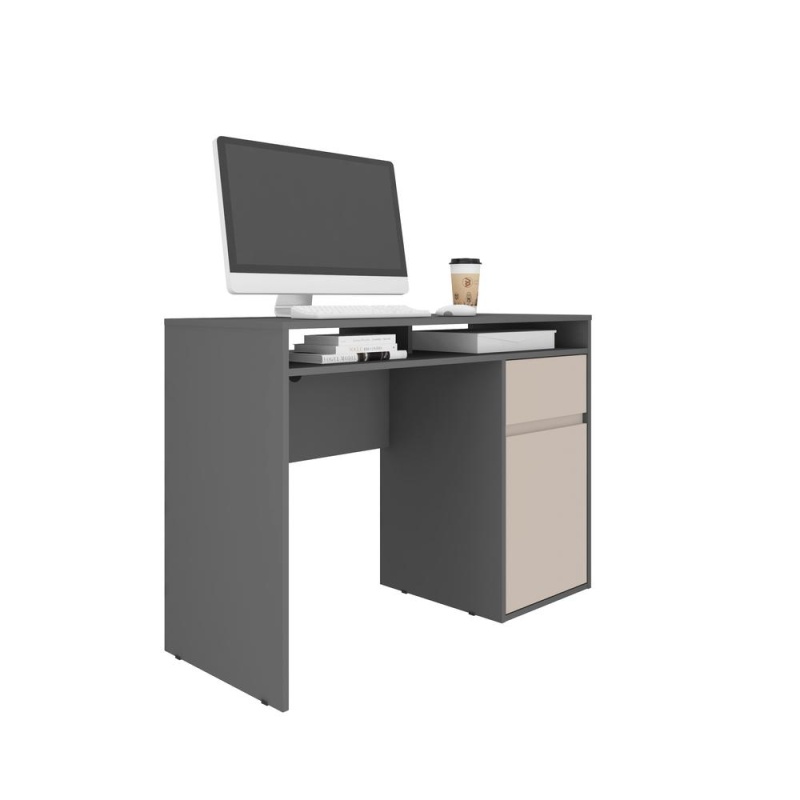 Techni Mobili Home Office Workstation With Storage, Grey