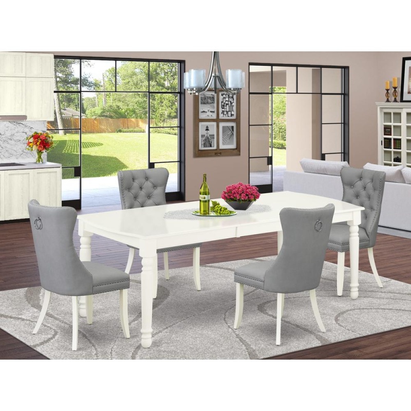 5 Piece Dining Room Table Set Contains A Rectangle Kitchen Table
