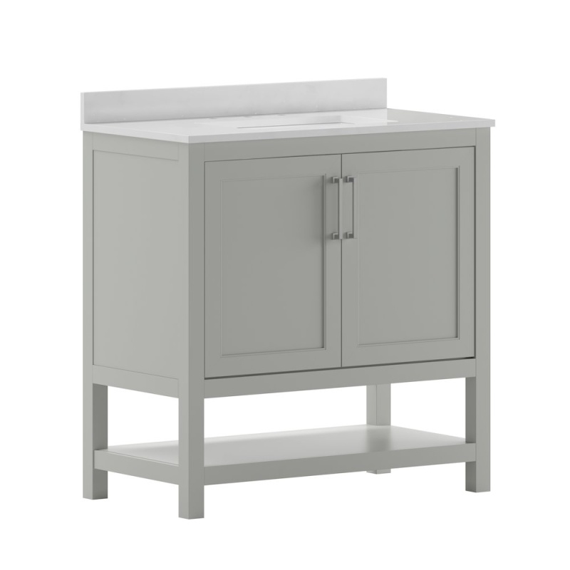 36 Inch Contemporary Bathroom Vanity With Sink Combo
