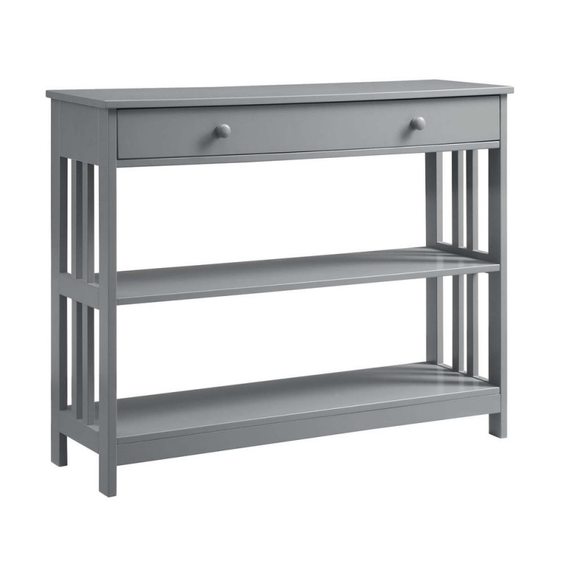 Mission 1 Drawer Console Table With Shelves