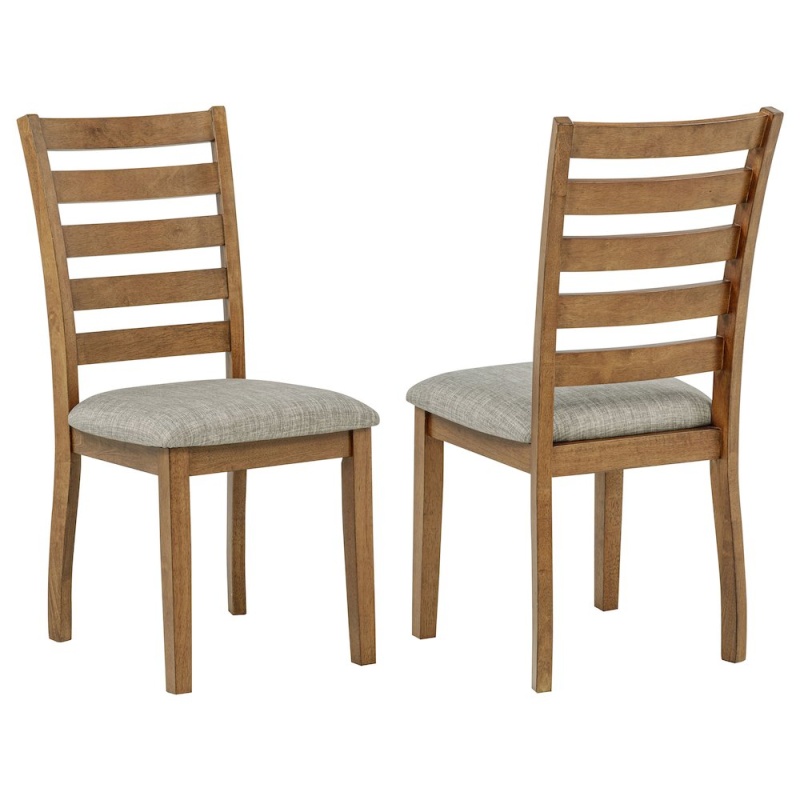 Atwood Wood Dining Side Chair with Upholstered Seat in Warm Brown