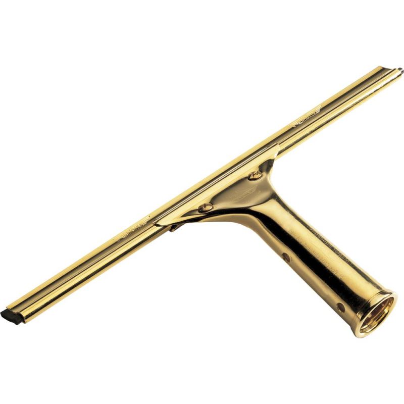 Ettore Brass Squeegee - Rubber Blade - Lightweight, Changeable Blade, Streak-Free - Brass
