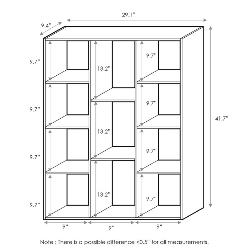 Furinno 11-Cube Reversible Open Shelf Bookcase, White/Pink