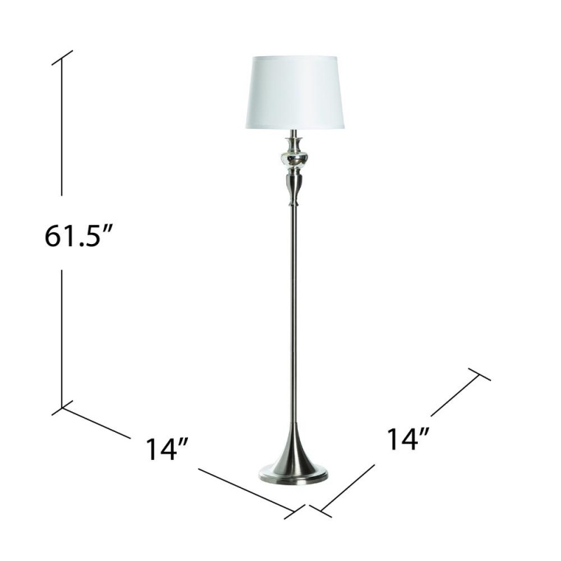 61.5"Th Metal+Glass Floor Lamp, 1 Pc Kd