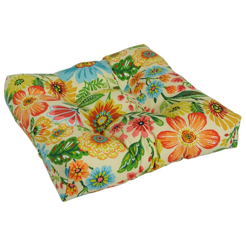 19-Inch Squared Patterned Tufted Dining Chair Cushion