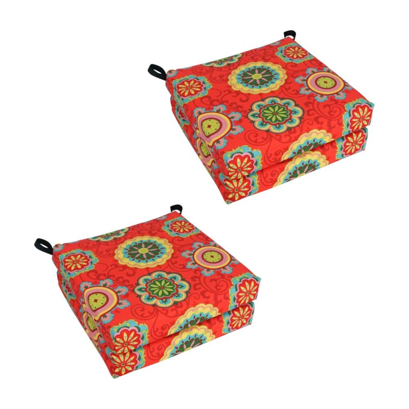 Set Of 4 Outdoor Chair Cushions, Farrington Terrace Grenadine