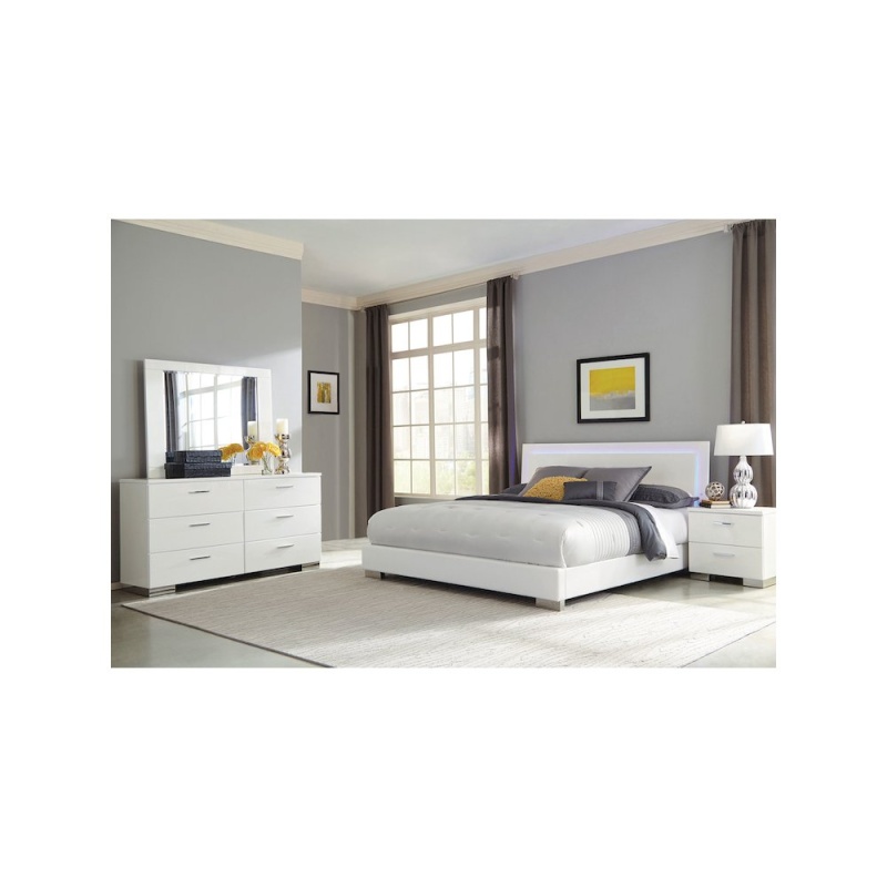 Felicity 4-Piece California King Bedroom Set White Gloss