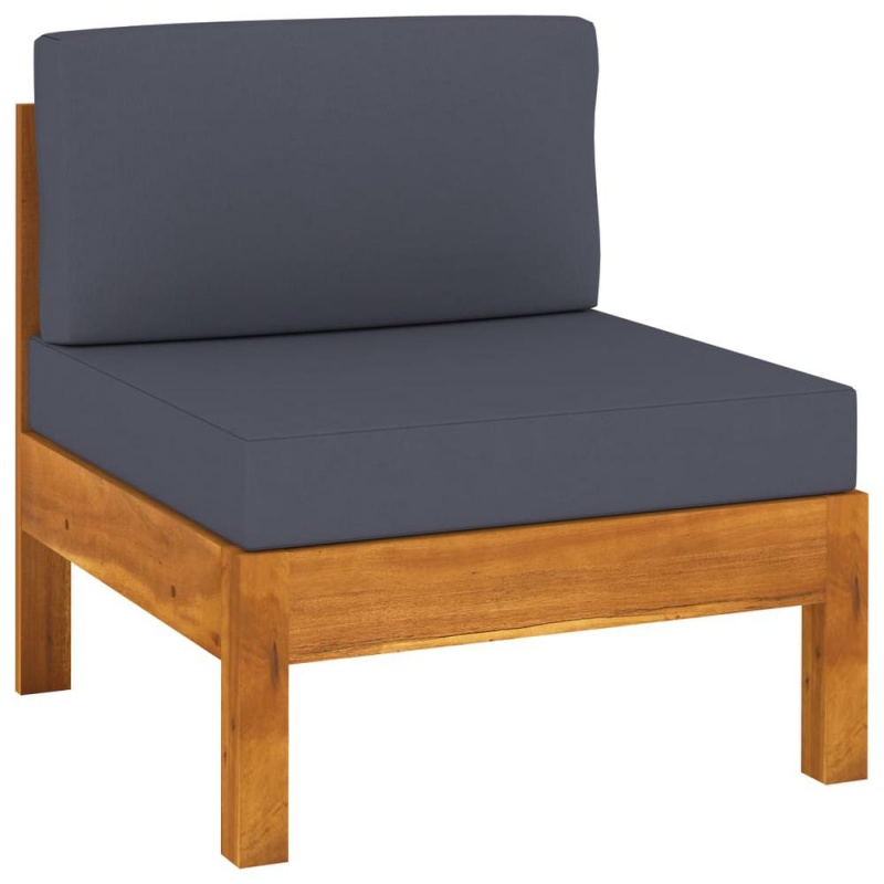 Vidaxl 9 Piece Garden Lounge Set With Dark Gray Cushions Acacia Wood 7960