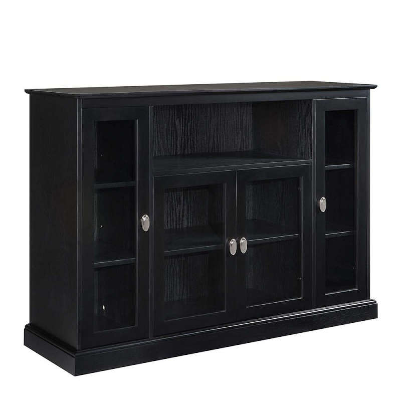 Summit Highboy TV Stand with Storage Cabinets and Shelves