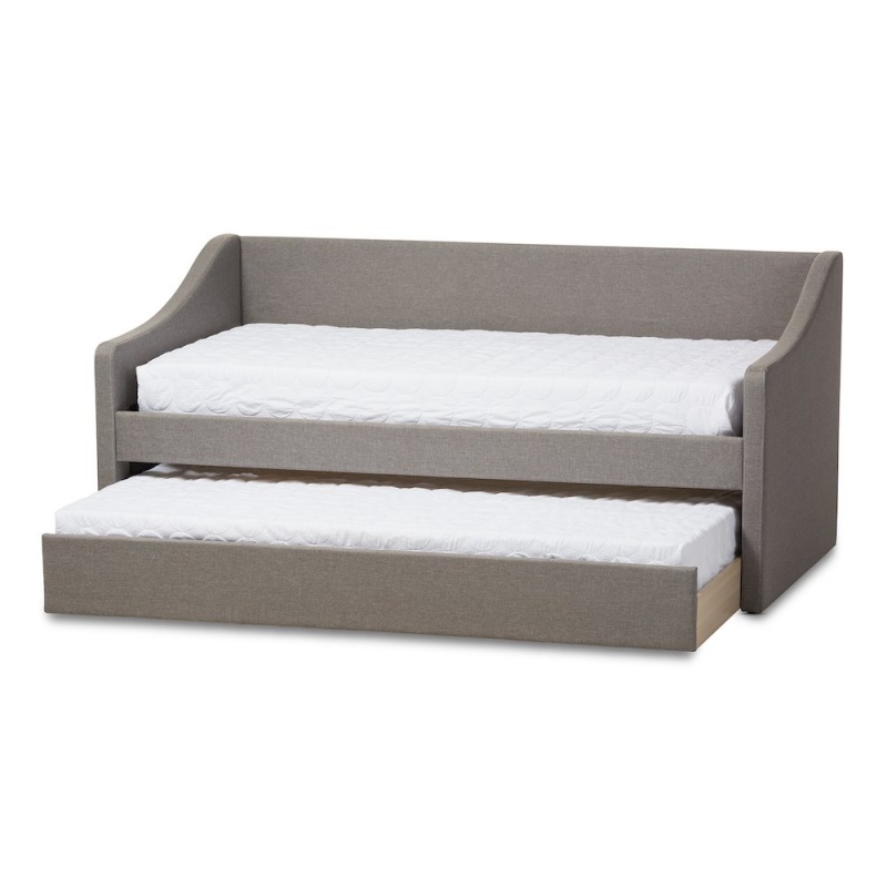 Barnstorm Modern And Contemporary Grey Fabric Upholstered Daybed With Guest Trundle Bed