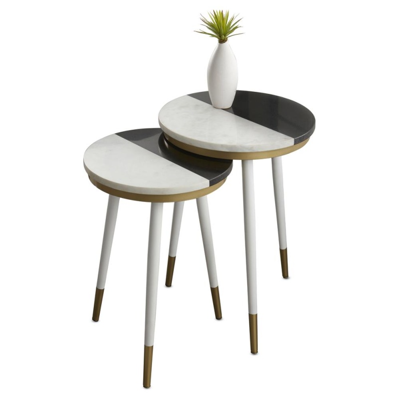 Taj 2-Pack Marble Top Side Tables