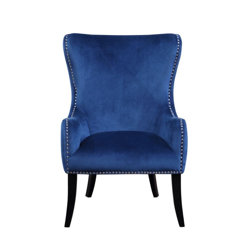 Valeria Blue Tufted Velvet Arm Chair
