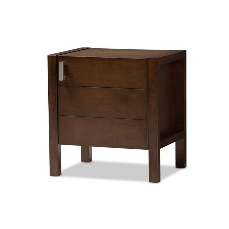 Mandel Modern And Contemporary Brown Wood Nightstand