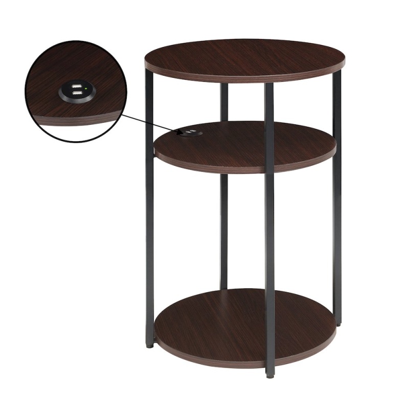 Designs2go Simon 3 Tier End Table With USB Ports