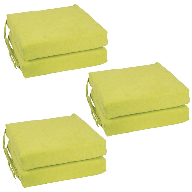 16-Inch Premium Solid Polyester Indoor Square Chair Cushions (Set of 6)