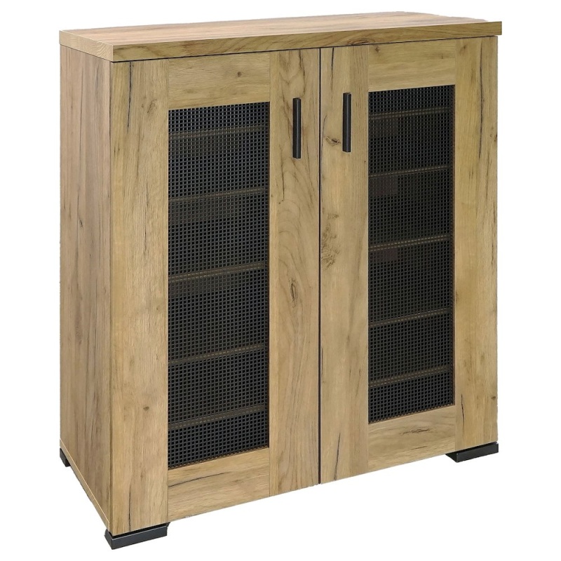 Bristol 6-Shelf Engineered Wood Shoe Cabinet Golden Oak